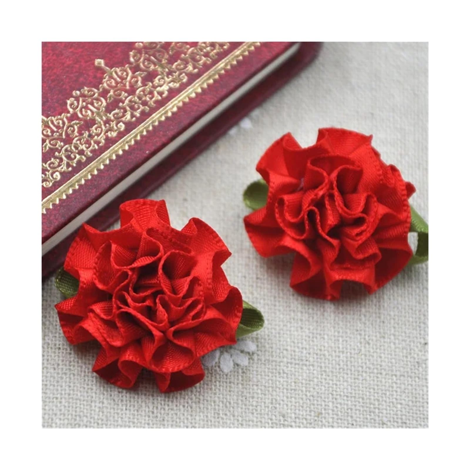 LOVSSU Fabric Flowers 40pcs U Pick Ribbon Flower Carnation Appliques Sewing/craft/wedding Lots(Color 13)