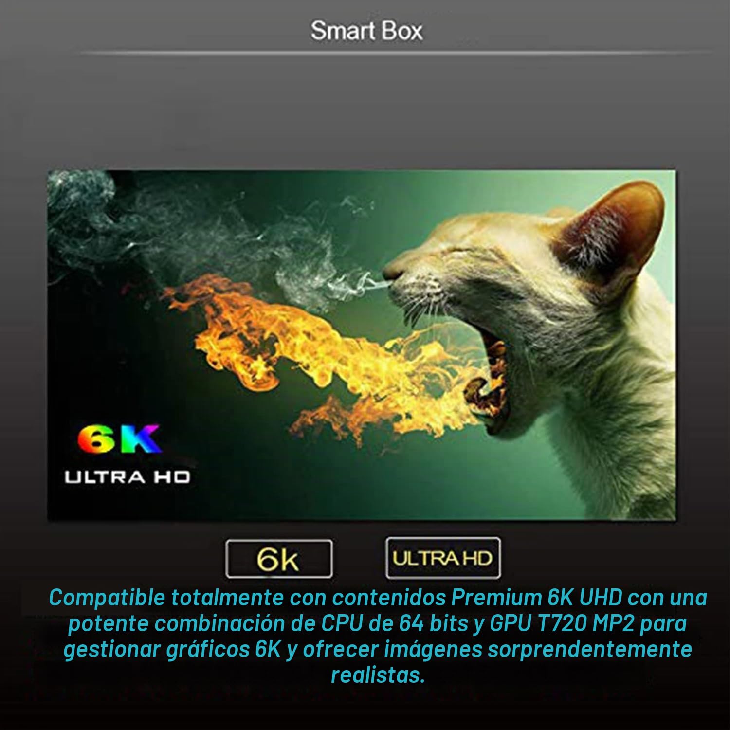 Android 10.0 TV Box, 2GB RAM 16GB ROM H6 Quad Core Soporte 3D 6K Ultra HD H.265 WiFi 2.4 GHz Ethernet Smart TV Box