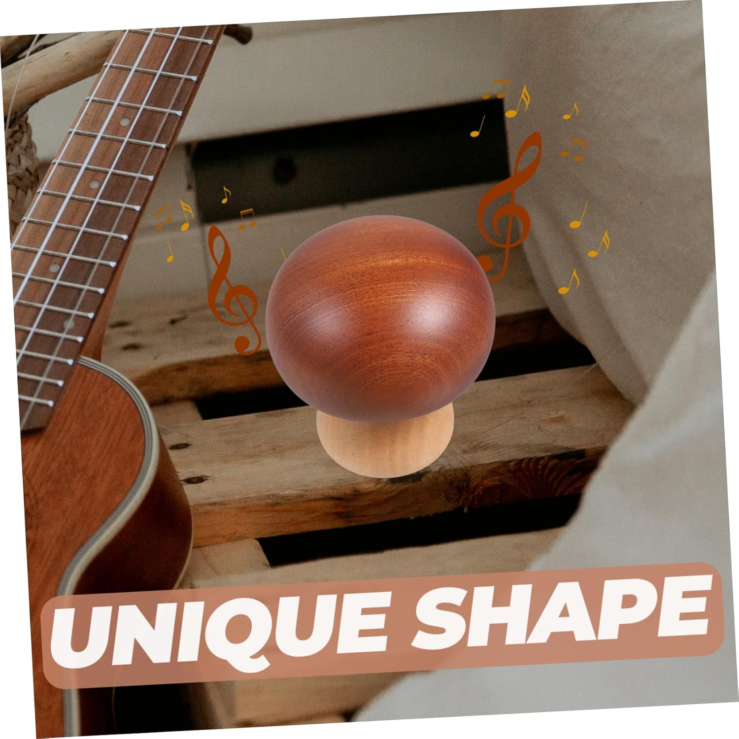 Ciieeo 3pcs Wooden Rotating Music Box Stylish Mushroom Shape Design Portable Desktop Musical Box for Home Office and Restaurant Decor Unique Present for Friends