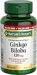 NATURE'S BOUNTY Gingko Biloba, 120 mg, Value Size, 180 Capsules, 78.5 g | Helps to Enhance Cognitive Function, Helps to Support Peripheral Circulation, For Adults, 180 Capsules