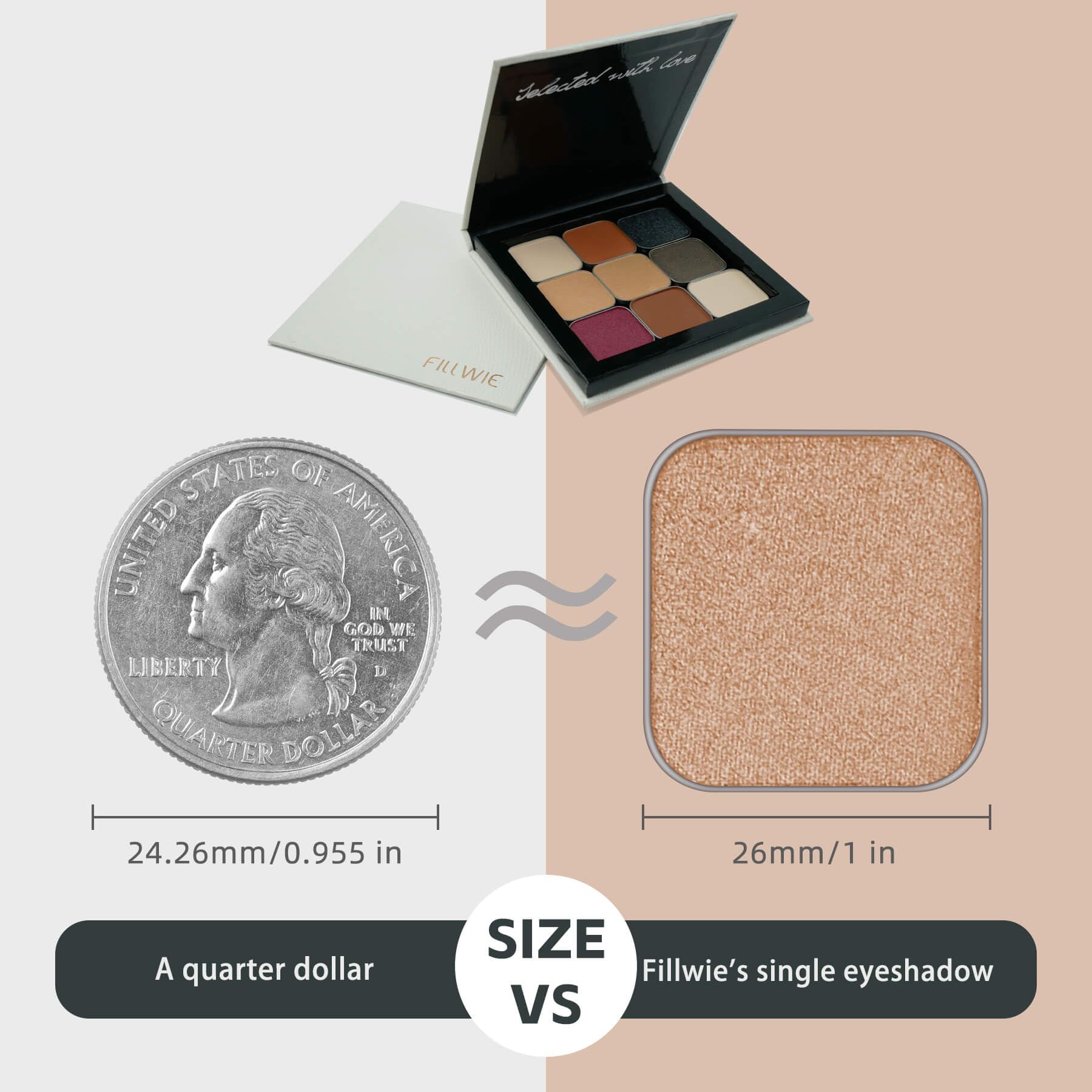 Sombra de ojos magnética de un solo color mate con bandeja de metal, color nude natural de larga duración, base para looks de ojos ahumados, para paleta magnética vacía (tesoro taupe) 3