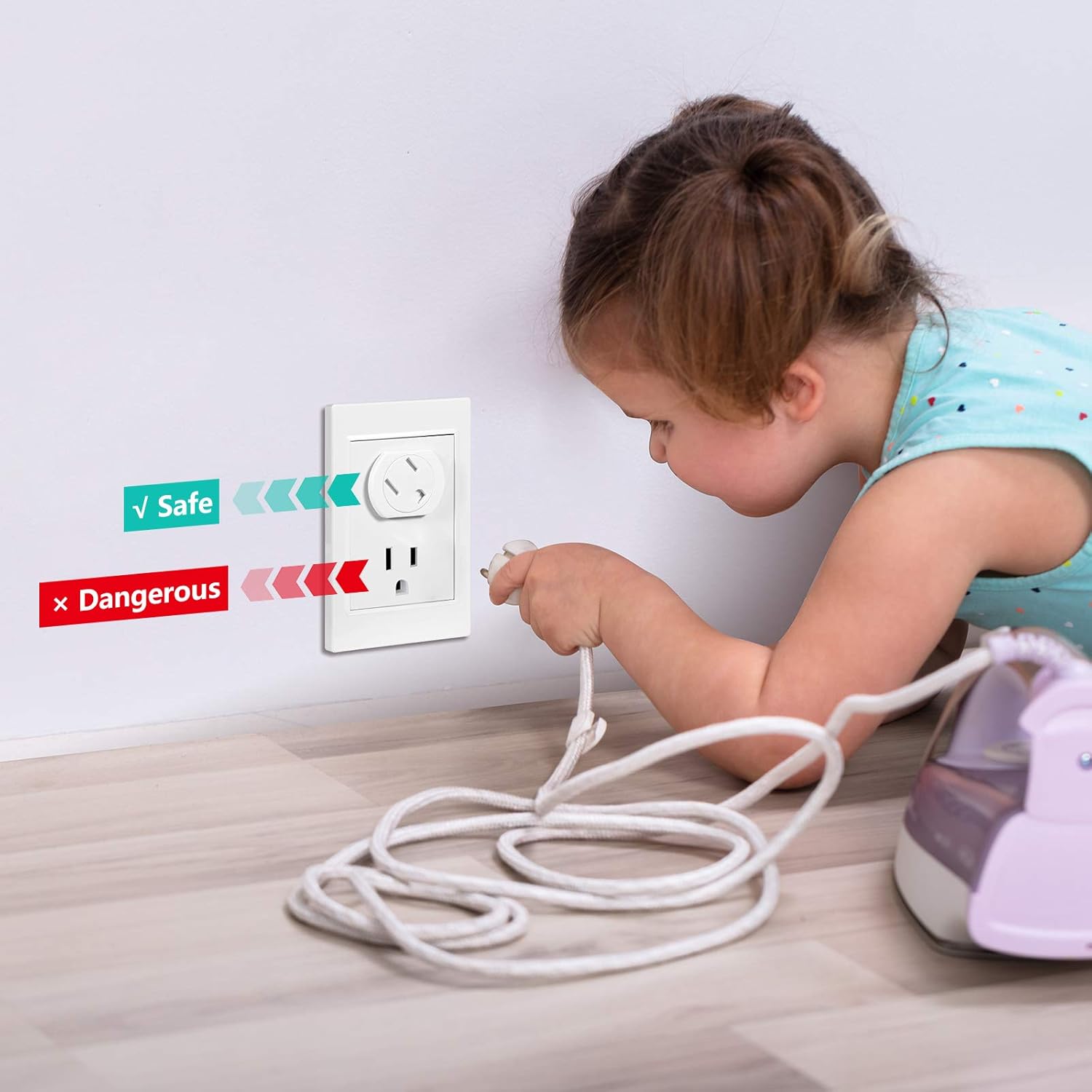Outlet Covers (18 Pack) Outlet Plug Covers Self-Closing Design Swivel Child Proof Outlet Covers Durable ABS Plastic 3-Prong Electrical Outlet Protectors Upgrade Adhesive Installation : Tools & Home Improvement