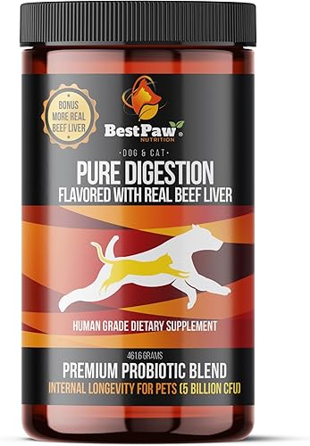 Miniatura 13 de Best Paw Nutrition Dog & Cat Premium probiótico prebiótico y enzimas digestivas 5 mil millones de UFC Aceite de coco de cúrcuma orgánico puro