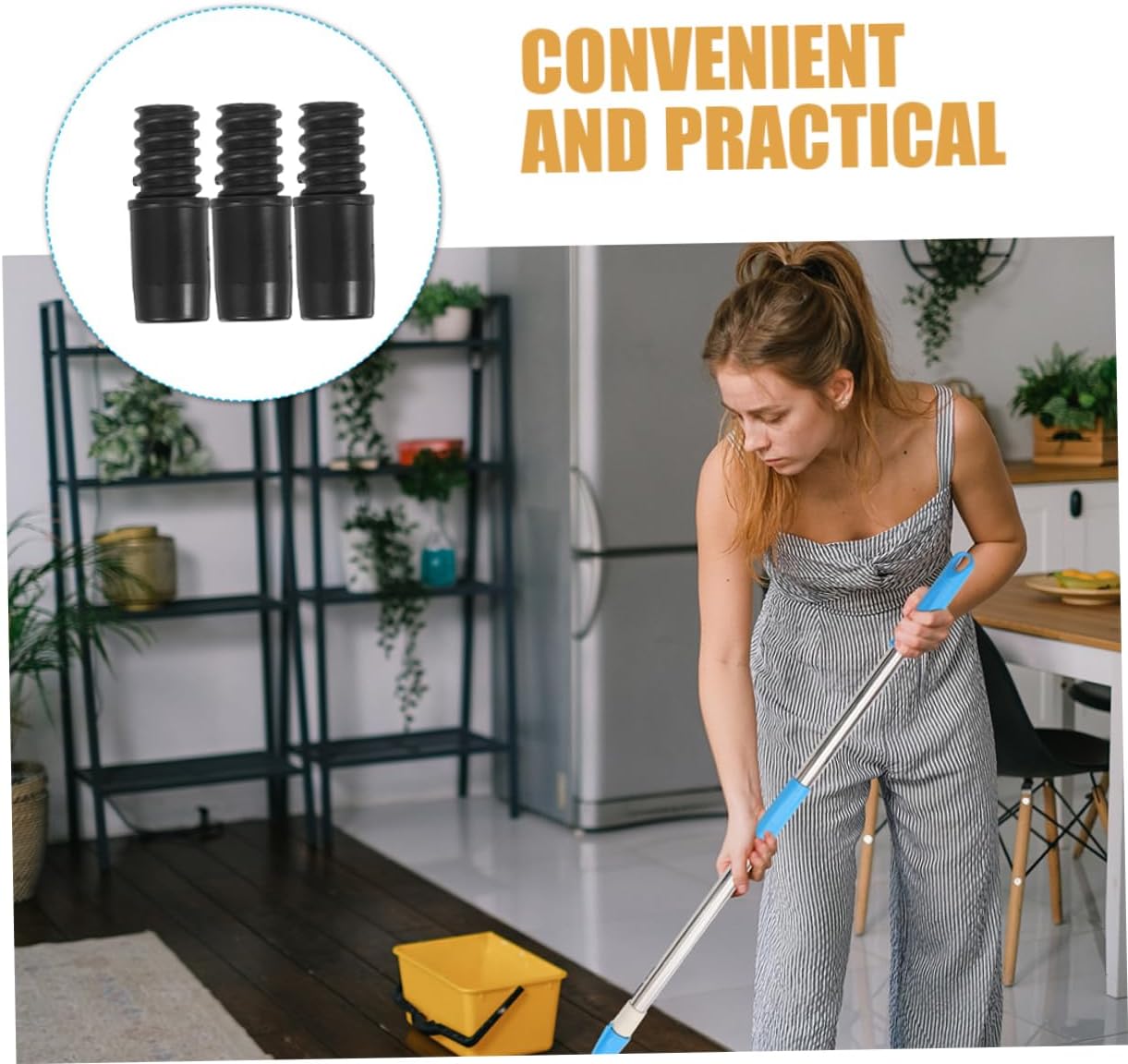PRETYZOOM 12pcs Threaded Tip Replacement for Broom Handles Tips for Extension Poles for Household and Commercial Cleaning