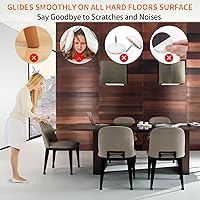 Vista 5 de Ezprotekt 16 piezas de protectores de patas de silla de silicona rectangulares, cubiertas de patas de muebles de fieltro rectangulares negras