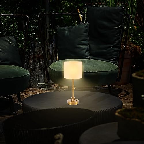 Miniatura 8 de Lámpara de mesa LED inalámbrica, lámpara portátil recargable de 5200 mAh, luz táctil pequeña regulable para mesita de noche, restaurante, patio, luz