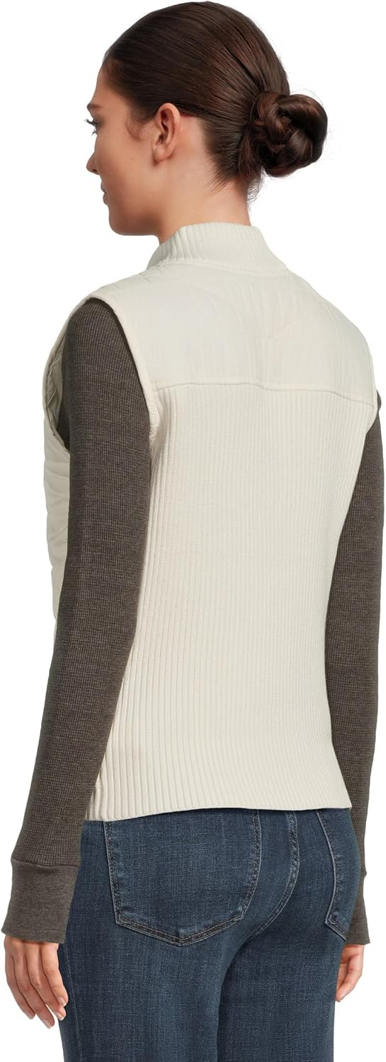 Liverpool womens Petite Sleeveless Quilted Front Full Zip Sweater Vest