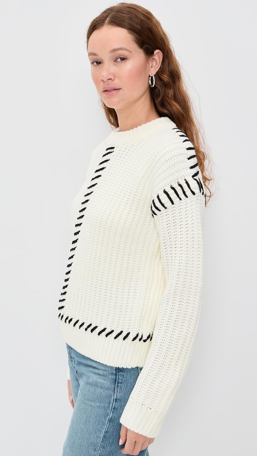 English Factory Women's Stitch Detailed Chunky Crew Neck Sweater - Image 3