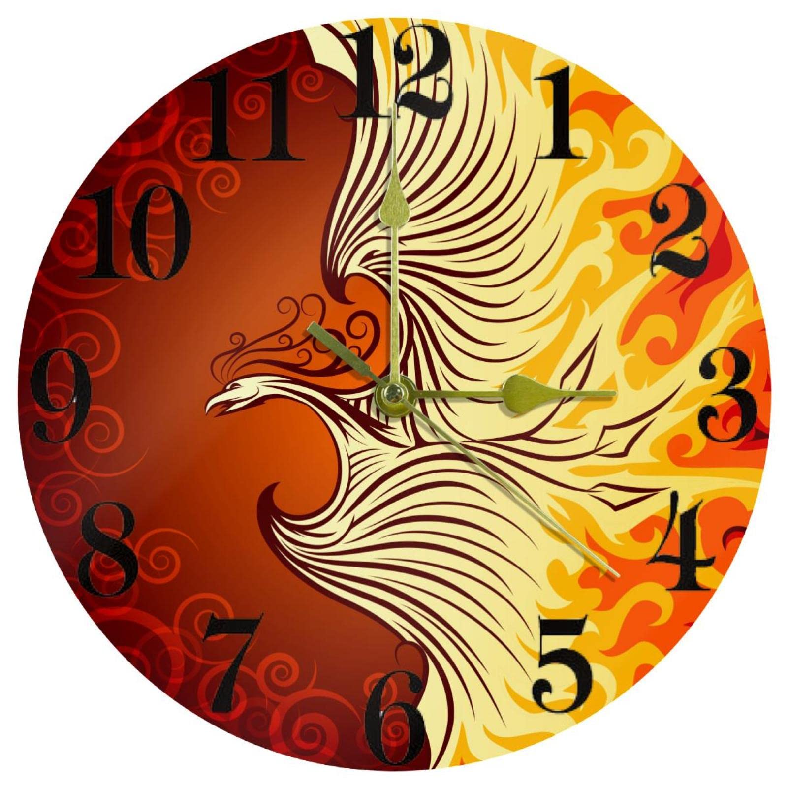 Horloge murale Phoenix silencieuse de 25 cm pour décorer un bureau calme