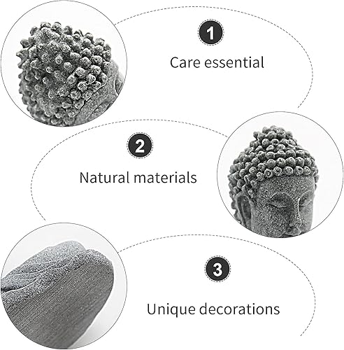 Miniatura 9 de Estatua de Buda para acuario, estatua de Buda de pecera, decoraciones de estatua de Buda de piedra arenisca natural, esculturas de Buda para pecera,