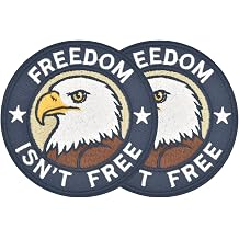 Embroidered Patch Freedom Isnt Free Round Eagle Patch Patriotic Style Design Iron On/Sew On Patch for Vest, Jackets, Bags, Hats & Clothing Gift