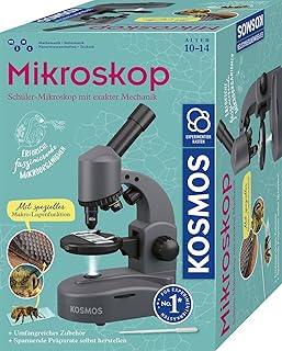 KOSMOS 636098 Mikroskop Experimentierkasten für Kinder, Schüler Mikroskop, Mikroskop für Kinder ab 10 Jahre, Geschenk für Kinder