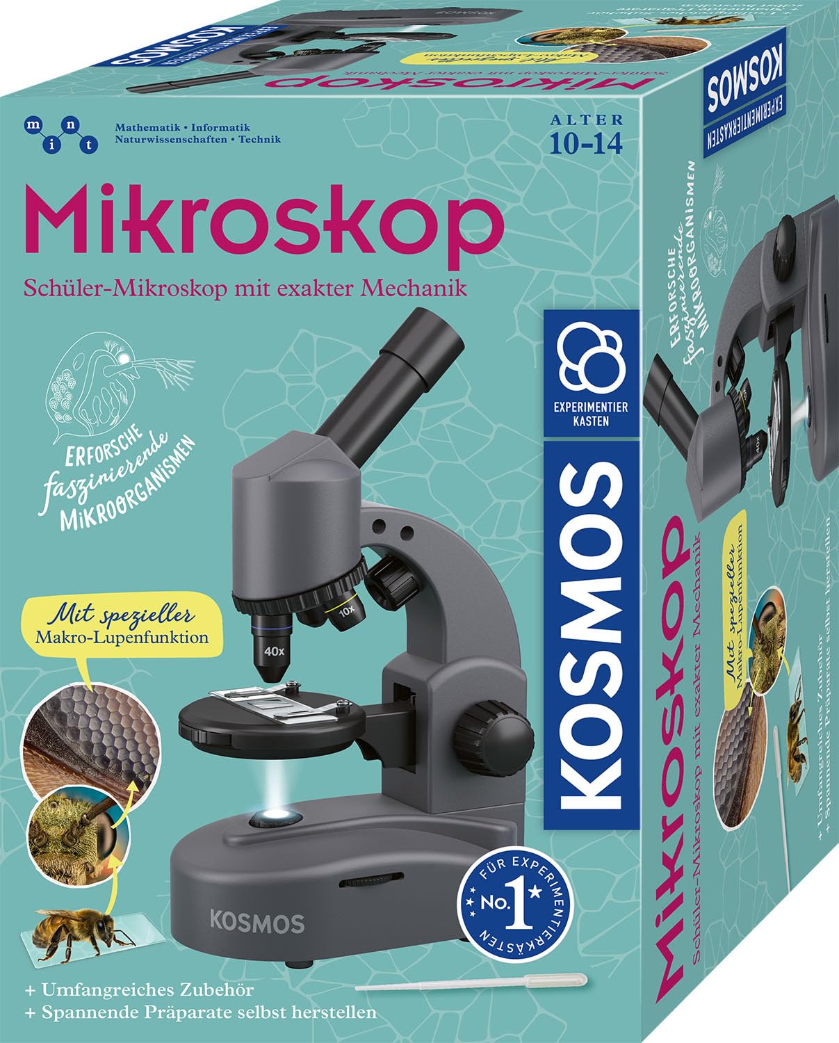 KOSMOS 636098 Mikroskop Experimentierkasten – Mikroskop für Kinder ab 10 Jahre