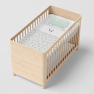 Jogo De Berço Papi Compose Tamanho Americano Com Vira Bordada Contem 03 Peças, Papi Textil, Cinza, 01 lençol com elástico 1, 30m x 70cm x 12cm, 01 virol 1, 50m x 90cm, 01 fronha 40cm x 28cm