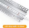 LEDLightsWorld Plaster-in Aluminum LED Profile, 4 Pack 3.3ft/1M Aluminum Profile with Milky Diffuser for 20mm LED Strip, Trimless Plaster Channel for Ceiling and Wall