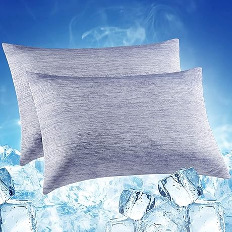 LUXEAR Cooling Pillow Cases Queen Size [2-Pack], Blue