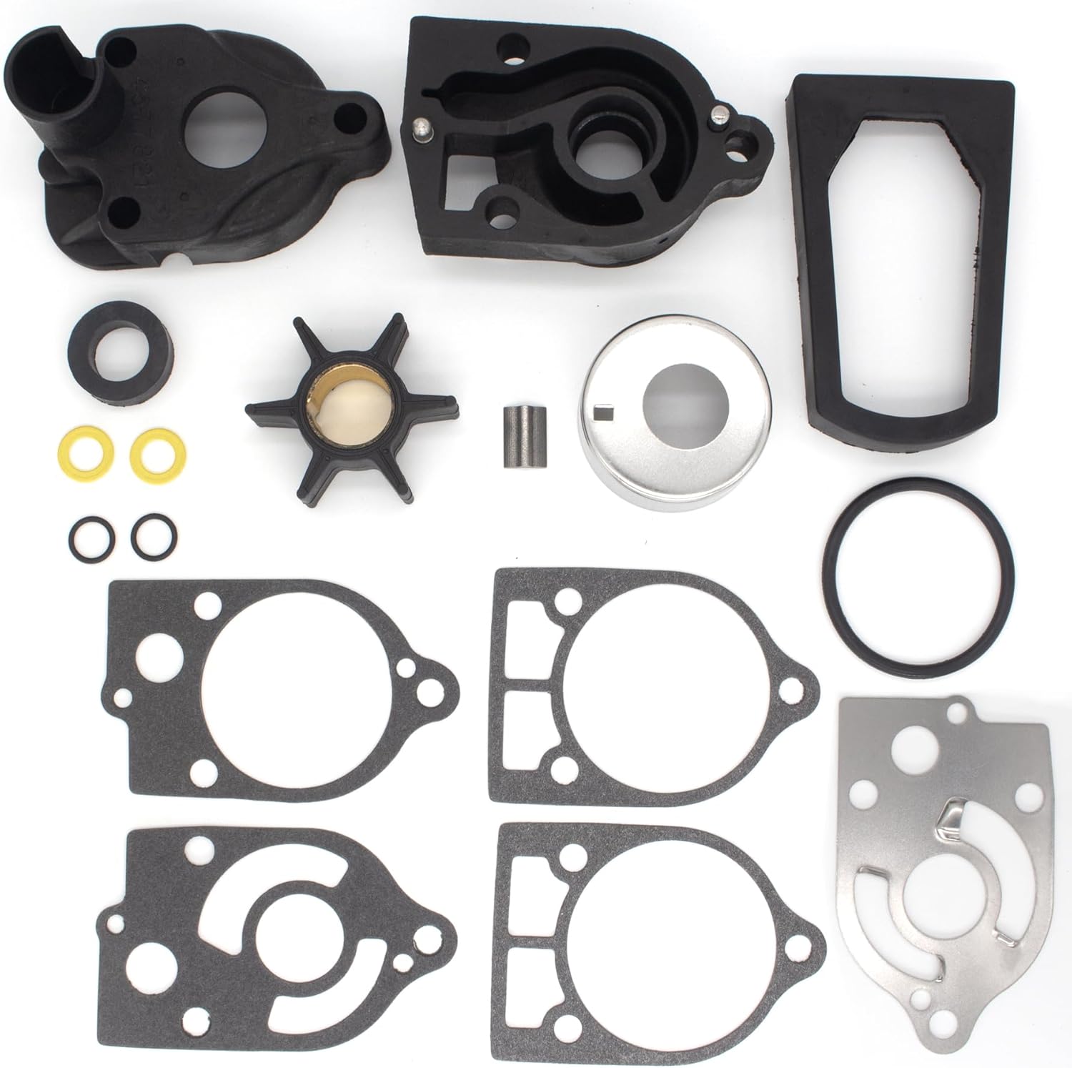 QuickMarine 77177A3 Water Pump Impeller Repair Kit with 26-38452 26-38453 Housing Seal Kit for Mercury Marine 30 JET 35-70 HP Outboard Motors Replacement 46-77177A3