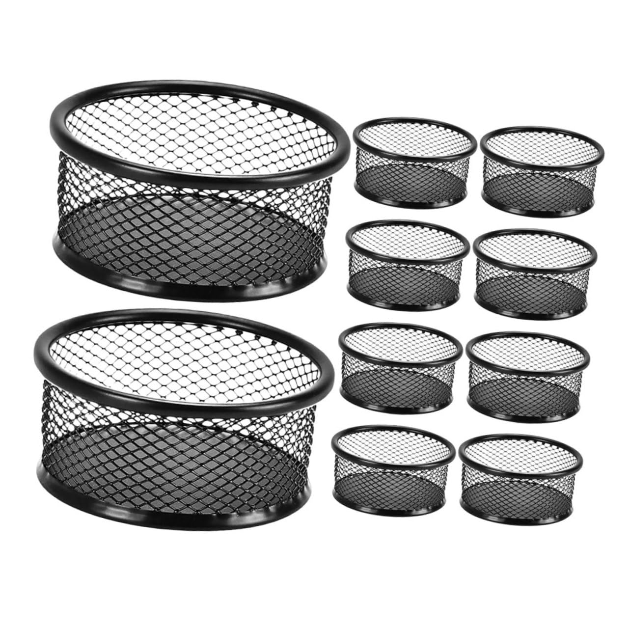 Trombonnes et petits accessoires boîte de rangement maille métallique bureau noir empilable