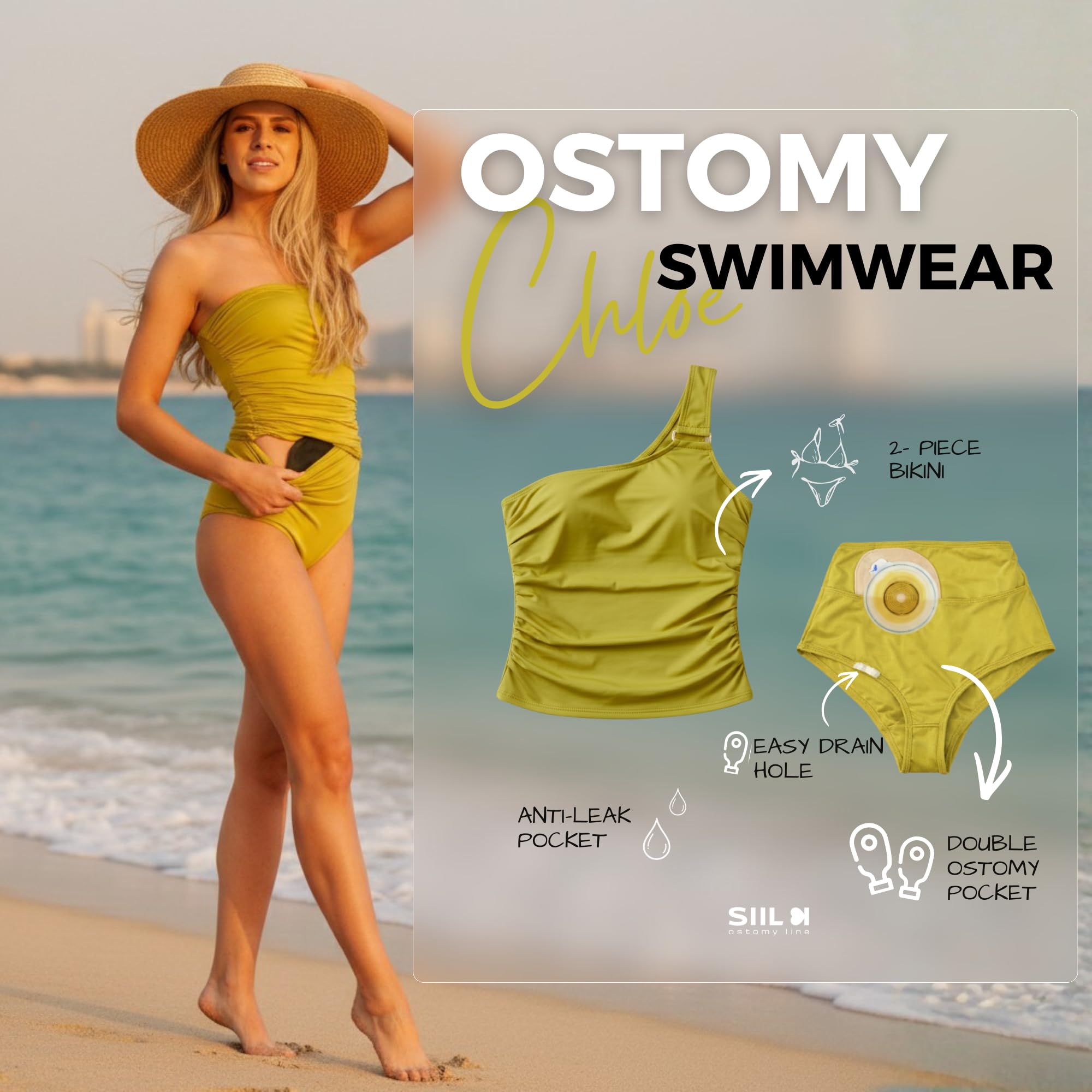 SIIL Copri-borsa per stomia e costumi da bagno, universale, per colostomia, ileostomia, urostomia, custodia per nuoto