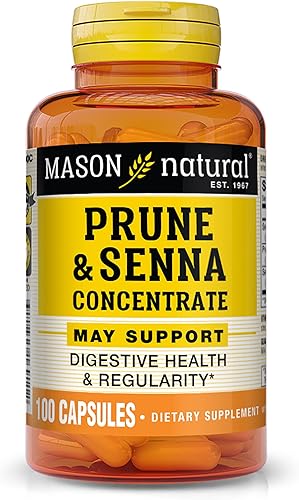 Mason Natural Prune Senna Concentrado, laxante vegetal natural, promueve la regularidad y la función intestinal, mejora la salud digestiva, 100