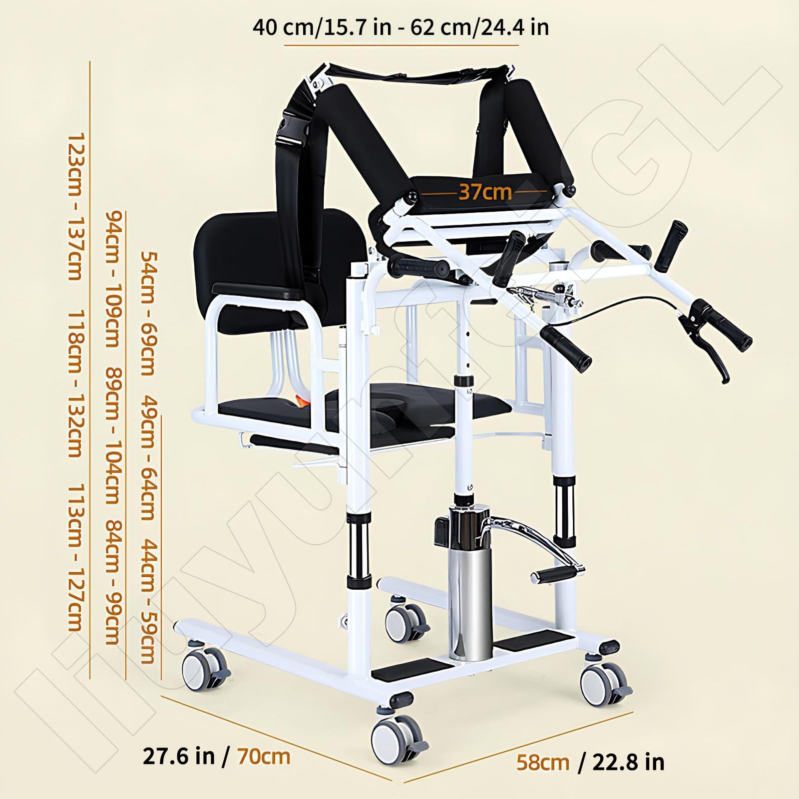 Hydrauliczny fotel transferowy z podnośnikiem, dzielone siedzisko z funkcją otwierania/zamykania 180°, basen i poduszka siedziska, z łóżka do toalety/łazienki/samochodu/sofy Blue