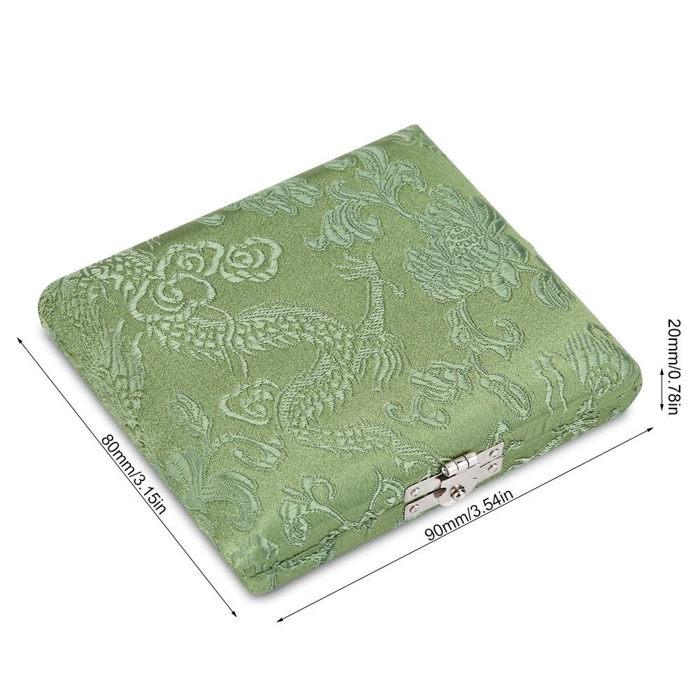 Focket Caja de cañas de Oboe, Cubierta de Tela de Seda de Madera, Tela Suave, Caja de Almacenamiento de portacañas portátil de 6 Piezas con Orificios Transpirables para cañas de Oboe(Verde)