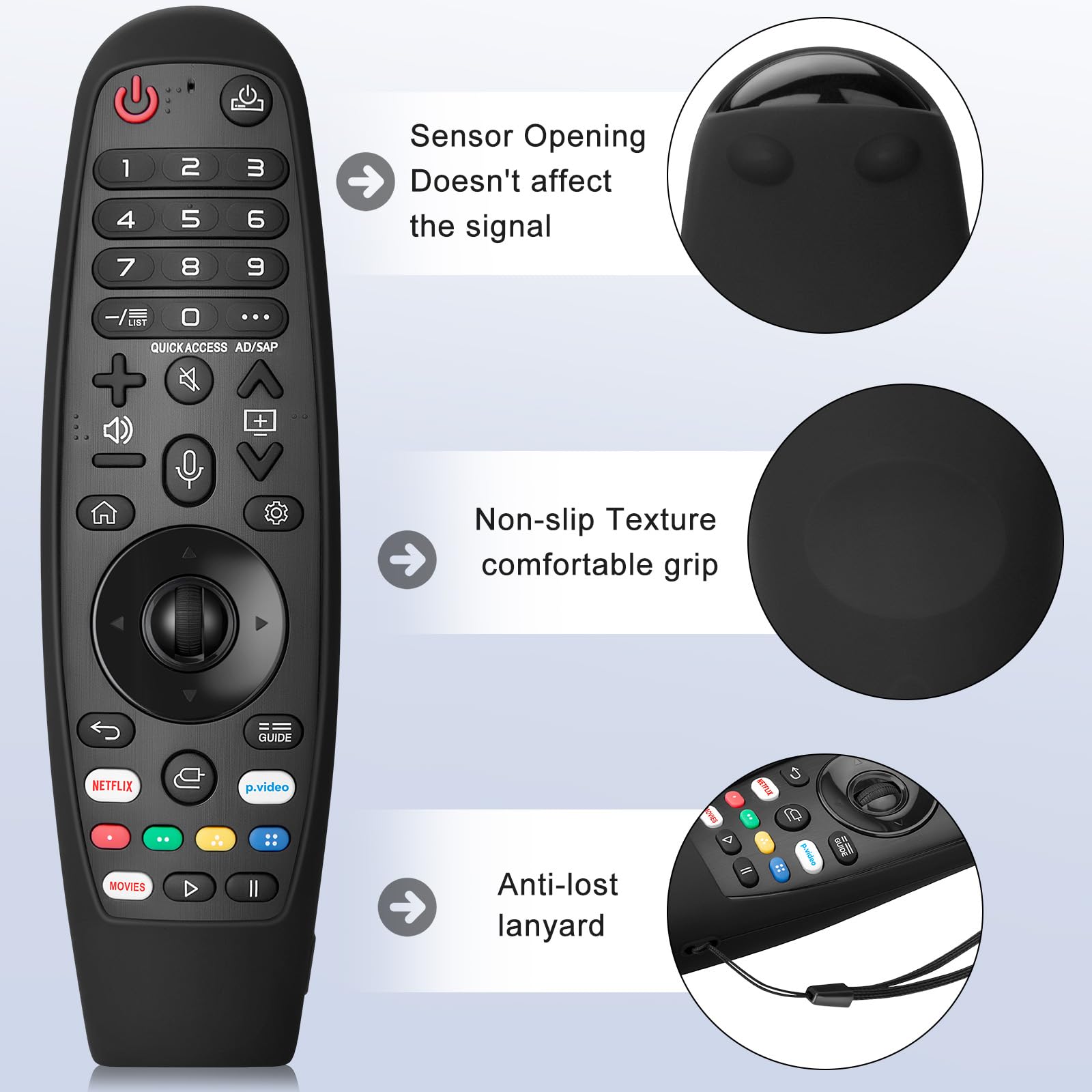 Custodia protettiva in silicone per telecomando LG TV AKB75855501 MR20GA, custodia per telecomando LG-Magic TV