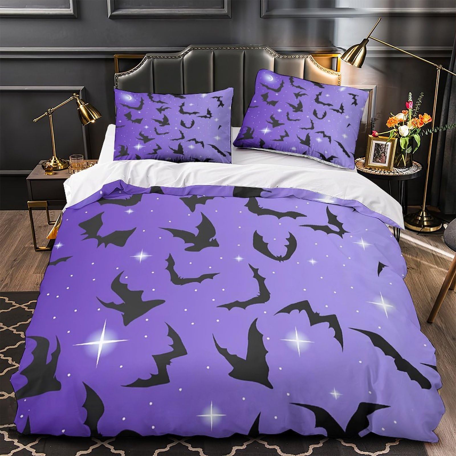 Parure de lit chauves-souris pour créer une ambiance night ciel mystique dans votre chambre King