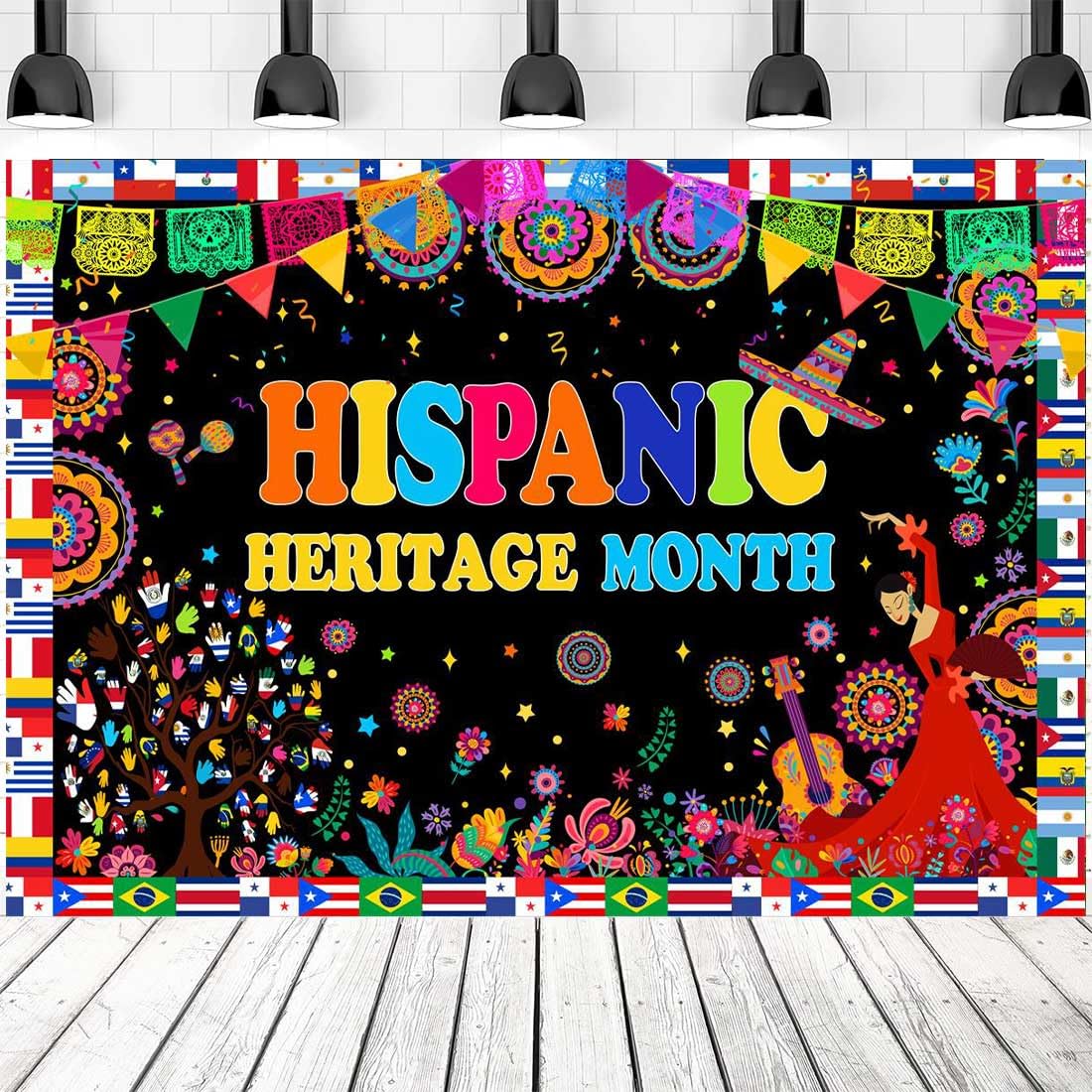 Hispanic Heritage Month Backdrop – 180x110 Cm, Polyester, Wiederverwendbar Für Schule & Feiern