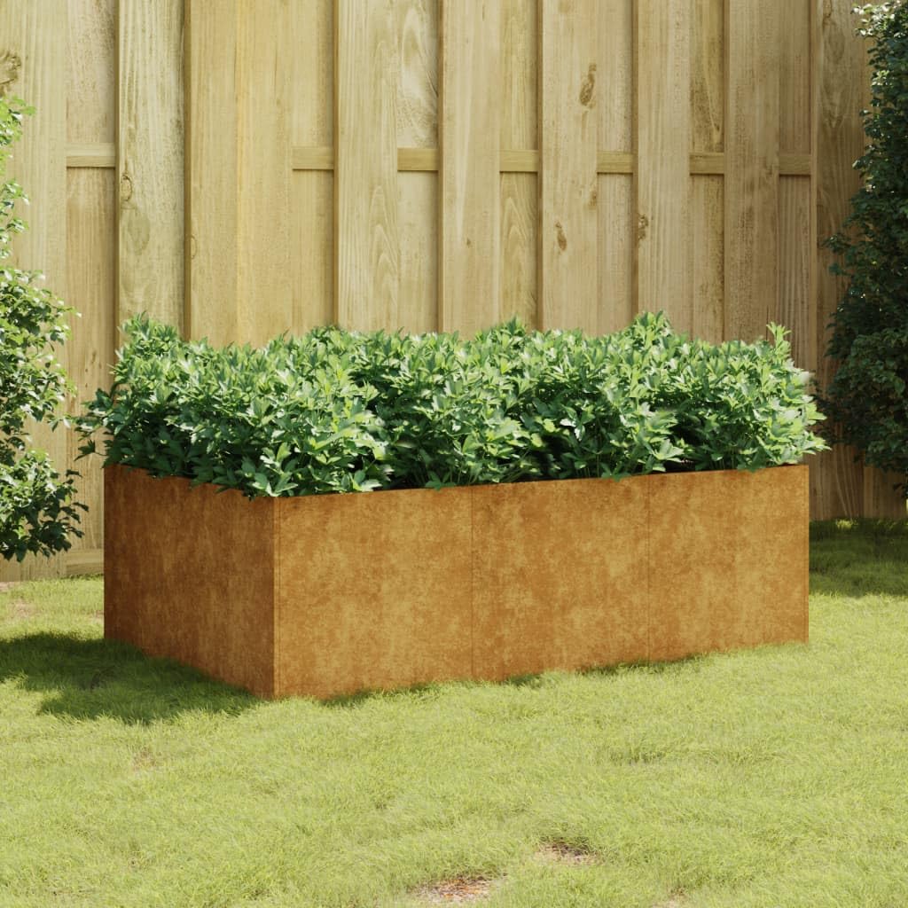 Rantry Jardinera Acero corten 120x80x40 cm, Jardinera de Cultivo, Maceteros Grande para Exterior, Jardín Balcón o Terraza Huerto Urbano Maceteros y jardineras