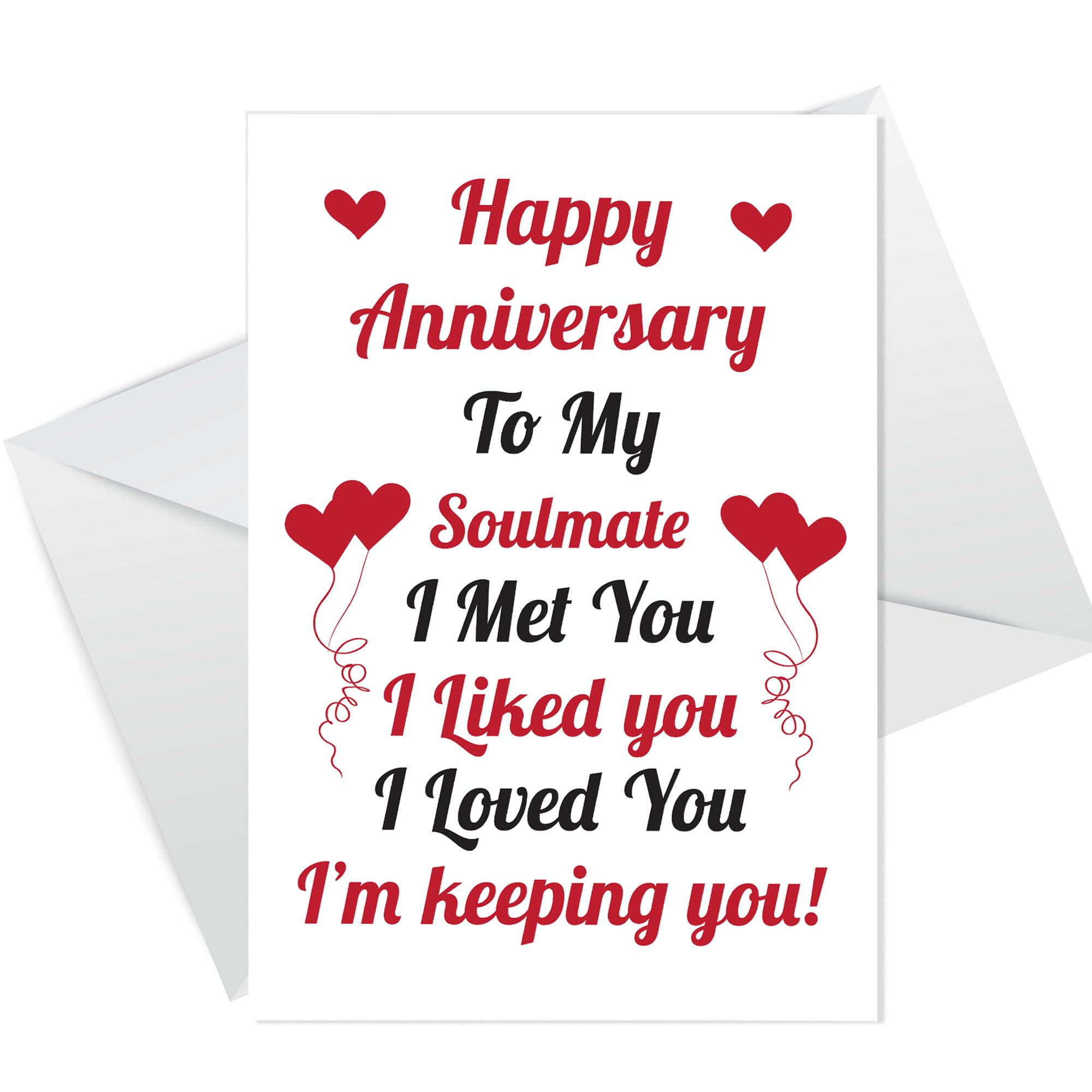 RED OCEAN Anniversary Card For Husband Wife Girlfriend Boyfriend Soulmate, Anniversary Cards, Card For Her Him, Thank You Card, Greetings Card With Envelope, Husband Cards, Wife Cards