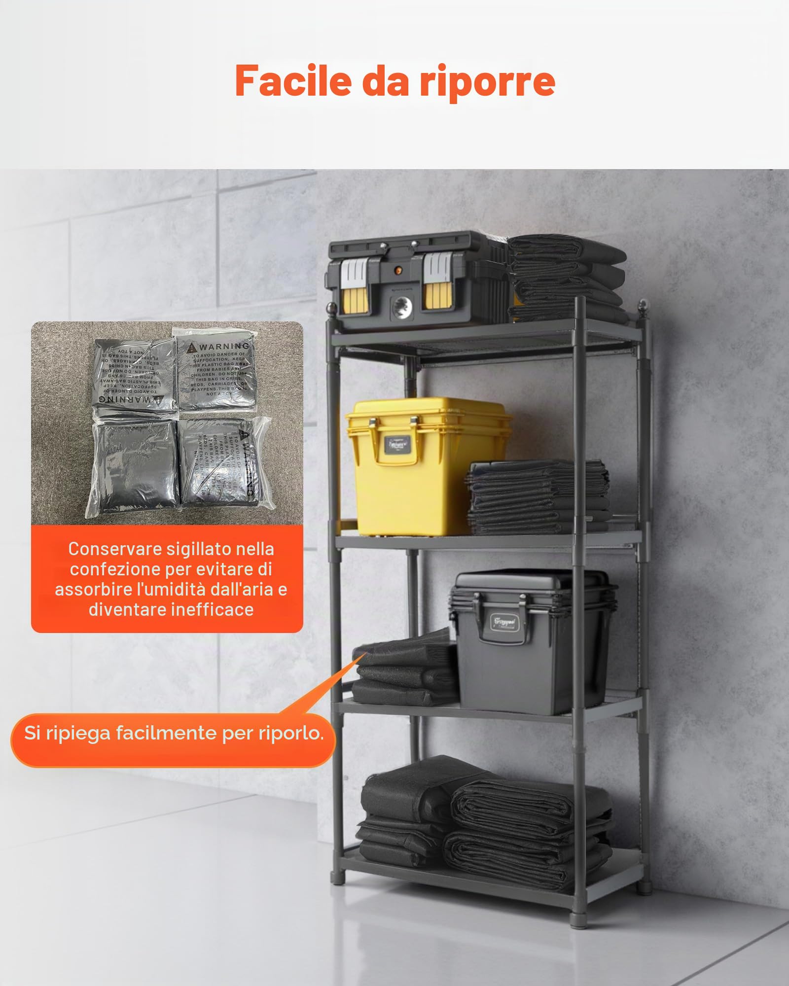VEVOR Barriera Antiallagamento Set di Sacco di Sabbia per Allagamento Senza Sabbia per Protezione Antiallagamento Sacchi Antiallagamento per Porte Seminterrato Garage Set di Sacco 6 pz