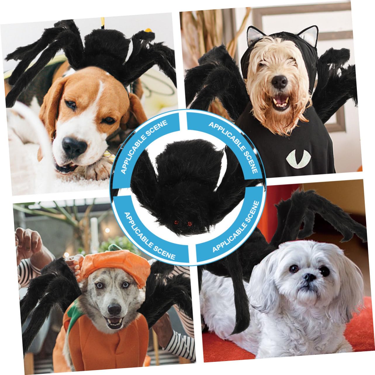 INOOMP 3piezas Disfraz De Halloween para Mascotas Traje De Araña Ocho Patas Simuladas Ropa Divertida y Cómoda para Perros y Gatos Decoración Halloween para Fotos y Fiesta