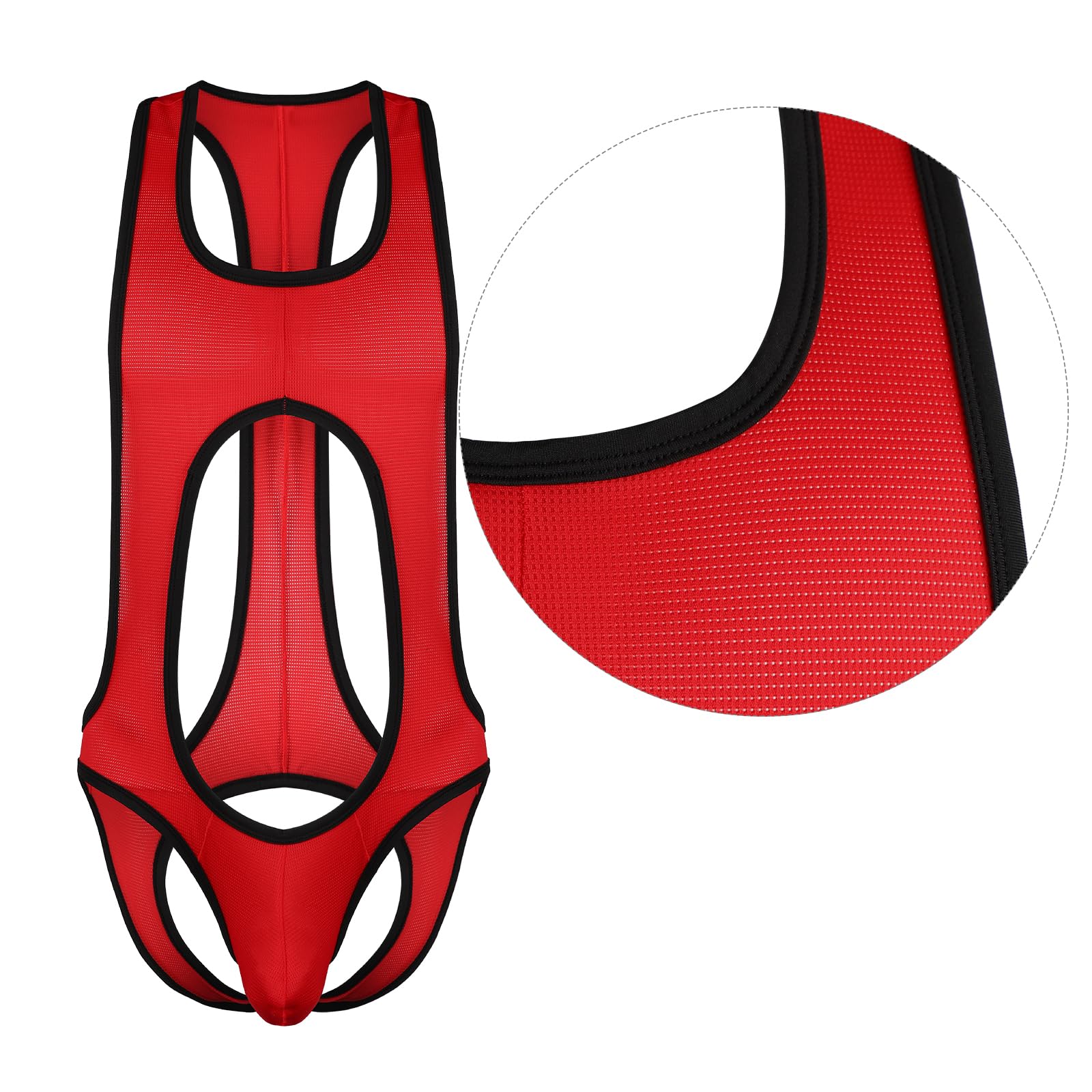 ITODA Body Jockstrap en Maille Respirante pour Homme avec Bretelles Mankini Borat Sexy sous-vêtement Érotique sans Dos Borat String Sexy Combinaison Moulant Élastique pour Soirée Clubwear Cosplay