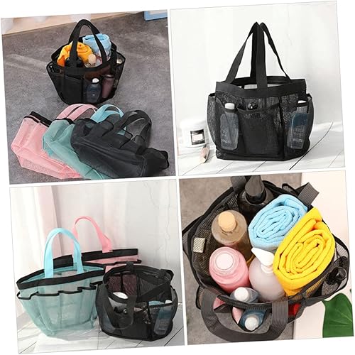 Miniatura 2 de PACKOVE Bolsa de playa plegable de malla, 8 bolsillos, artículos de tocador de viaje, gran capacidad para la familia