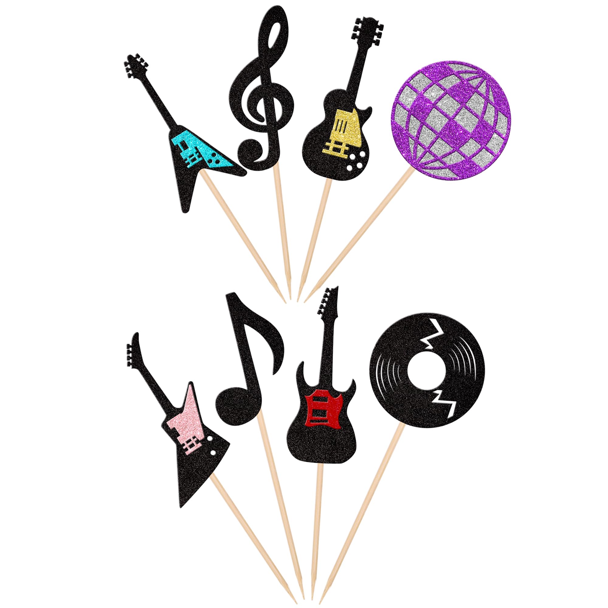 Muzieknoten Cupcake Toppers topper Set Muzikaal Thema Verjaardagsfeestje Benodigdheden Muziekinstrument Cupcake Toppers voor Muzikant Party