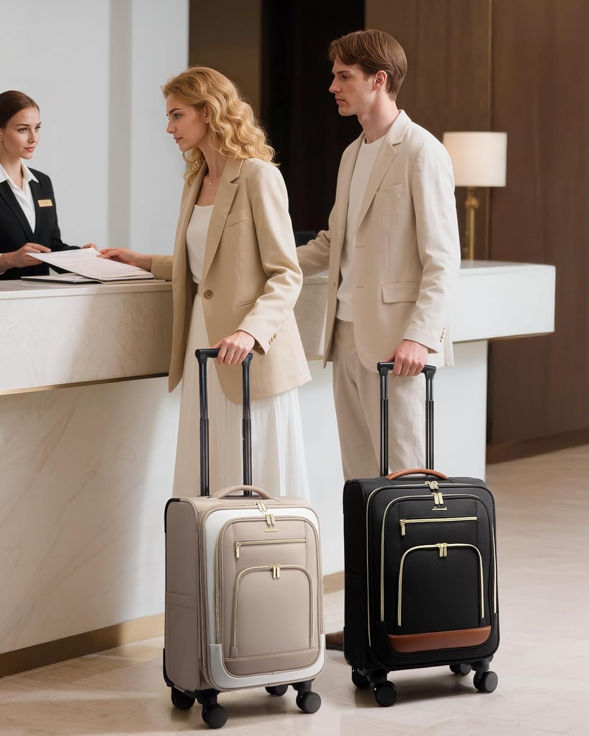 LOVEVOOK 49L Carry on Luggage 22x14x9 Airline Approved, 22 Inch Large Rolling Suitcase with Suit Folder & Spinner Wheels, Lightweight Underseat Carryon Luggage for Women Travel Business with TSA Lock - Image 2