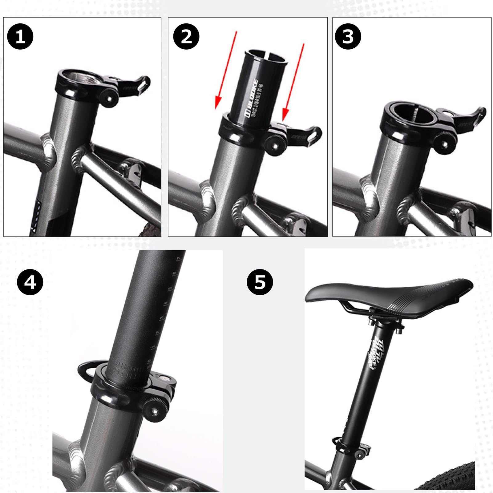 Azarxis Adattatore per Reggisella Bici Regolazione per Reggisella Ammortizzato Bici da Corsa Adattatori in Alluminio Adattatore per Reggisella Telescopico MTB