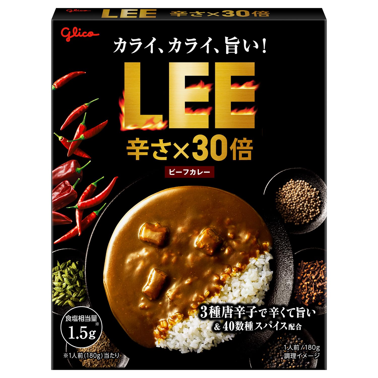 Amazon.co.jp: LEE(リー) ビーフカレー 辛さ×30倍 180g×10個 江崎