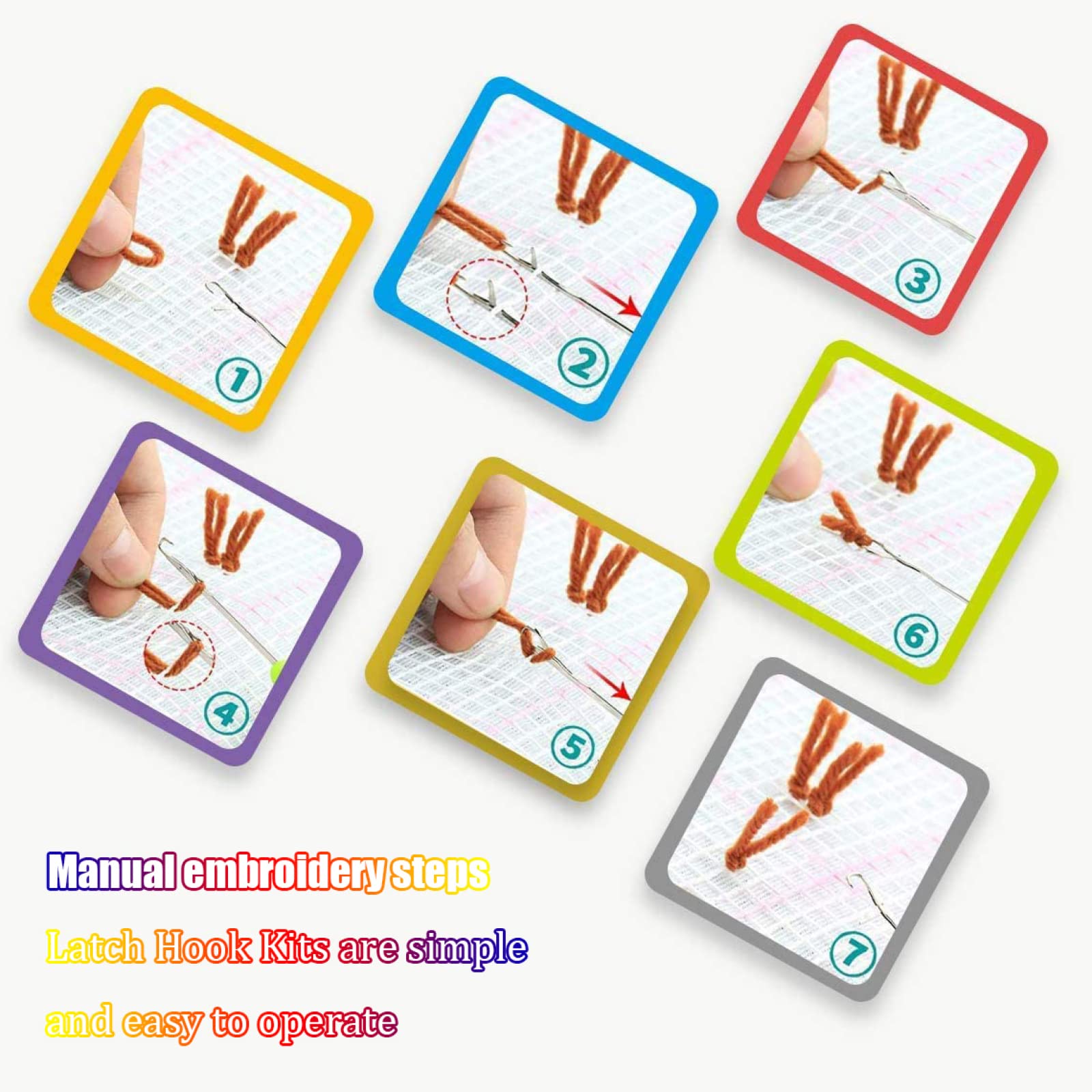 Juegos de Agujas de lengüeta para Adultos, Juegos de Agujas de lengüeta, Juegos de fabricación de alfombras DIY preimpresos con patrón,G-61x87cm/24x34in