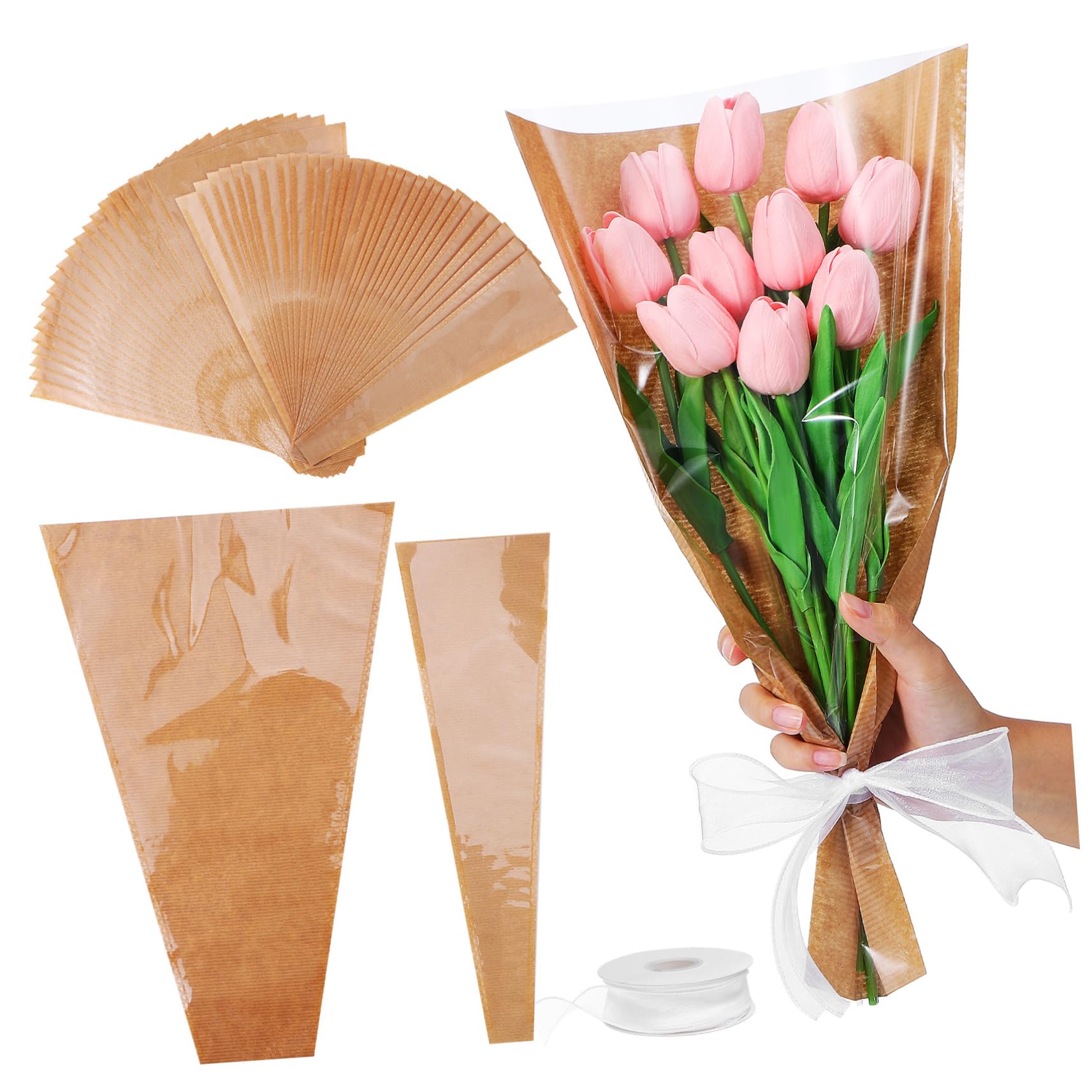 BESTYASH Packaging Bag for Flower Bouquets Paper Wrapping Paper Elegant Presentation Flexible Sizing