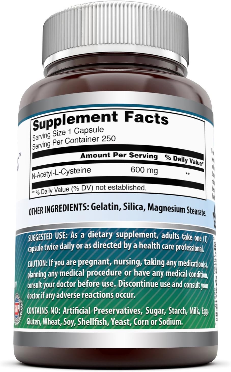 Amazing Formulas NAC 600 Mg 250 Capsules: Health & Personal Care