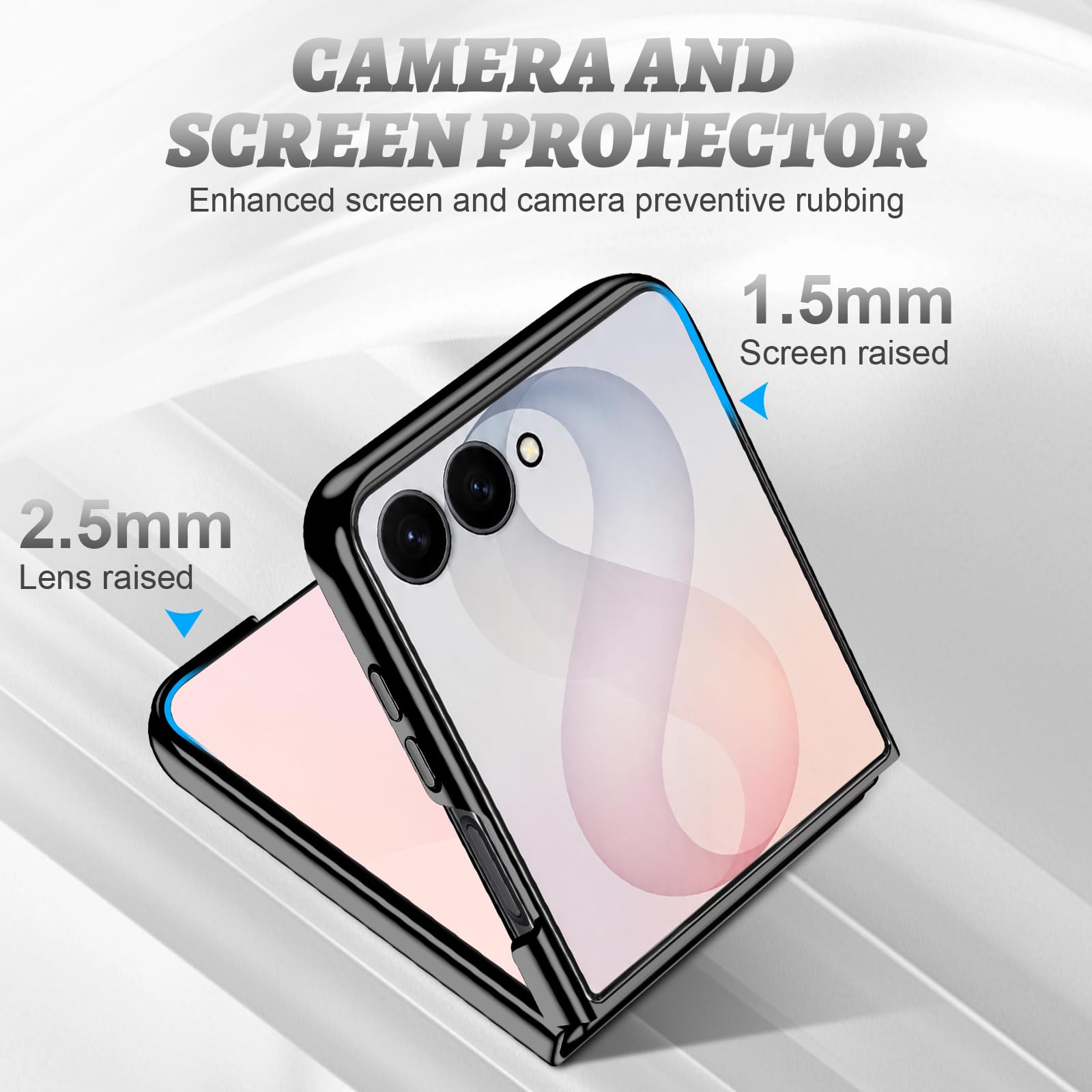 Silikon-Schutzhülle für Samsung Galaxy Z Flip 8 5G, Glitzer, glitzernd, matt, mit Mag-Safe, Make-up-Spiegel, Ständer, stoßfeste Schutzhülle für Samsung Z Flip 8, Schwarz