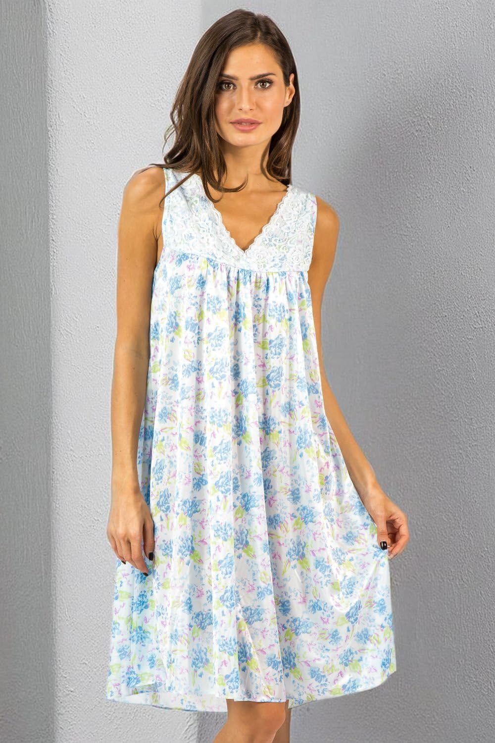 Casual Nights Women's Flower Tricot Sleeveless Nightgown - Image 5