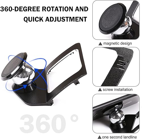 Miniatura 6 de LLKUANG Soporte rotatorio para teléfono celular de 360 grados para BMW Serie 3 E90 E91 E92 E93 2005-2010 2011 2012 (aleación de aluminio)