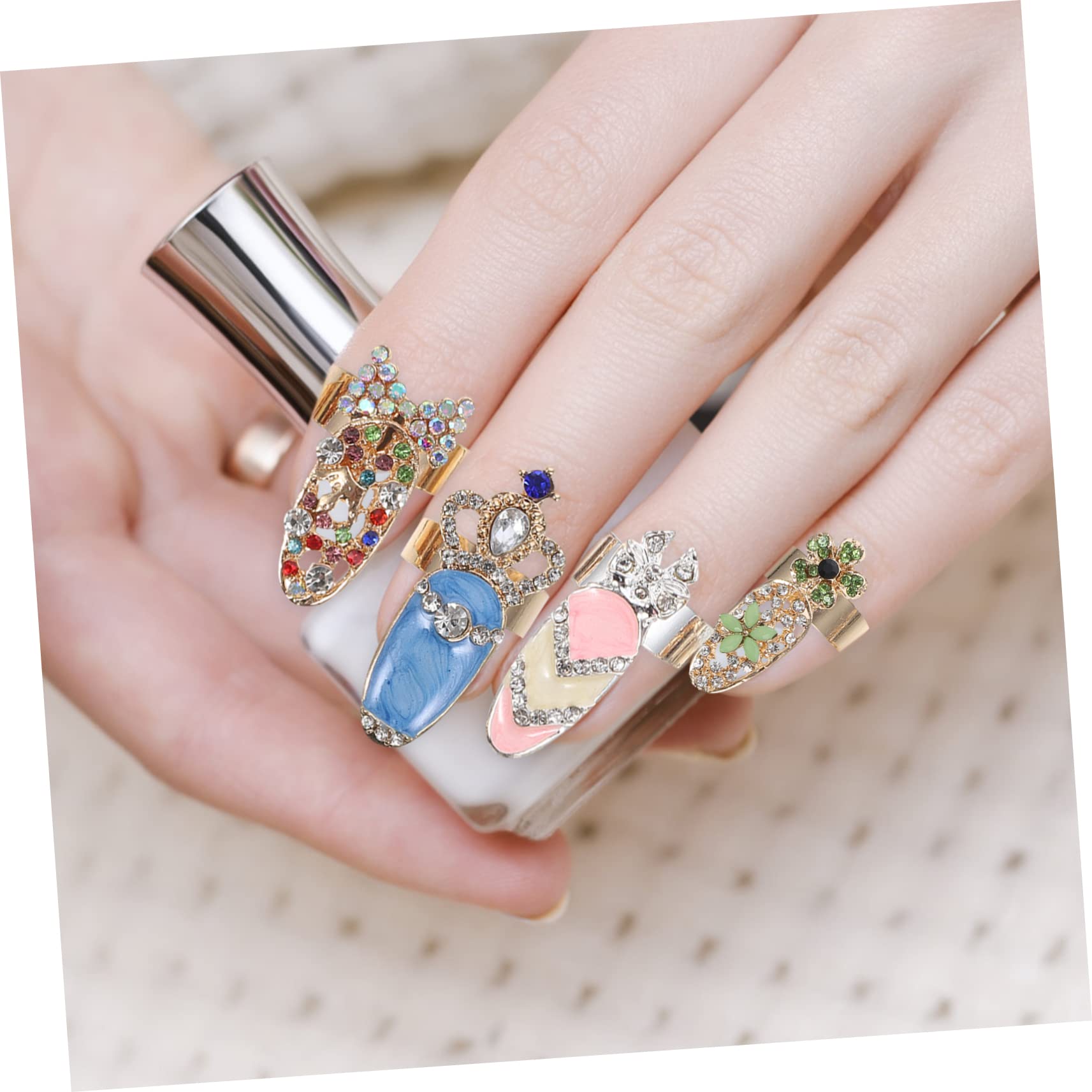 VALICLUD 12piezas Uñas De Cristal Decoración De Manicura Para Mujer Accesorios De Uñas De Joyas De Para Decoración De