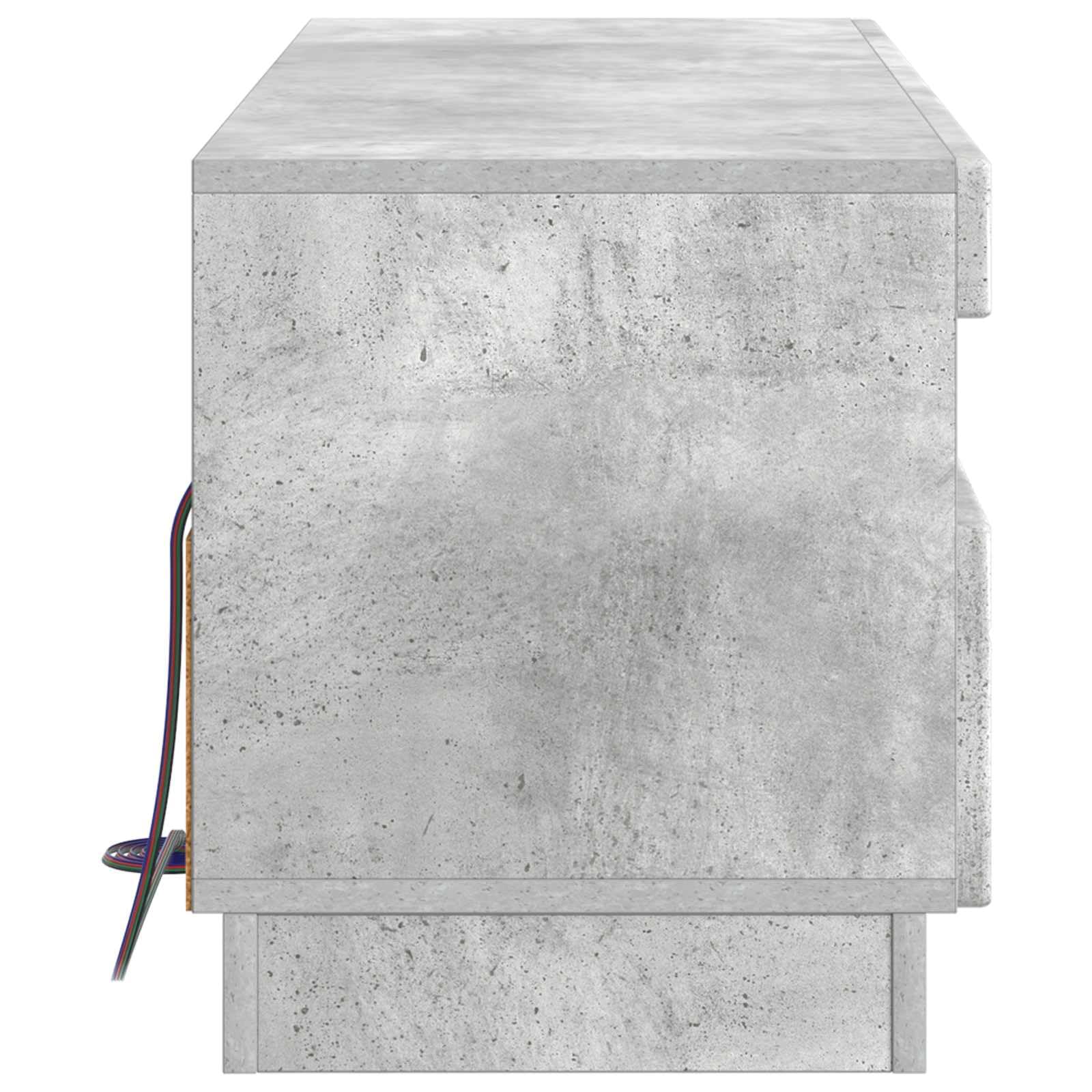 Szafka TV LED Szary Beton Drewno Inżynieria