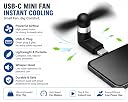 CERLINK Mini Type-C Fan | High-Speed USB Type-C Cooling Fan for Android Smartphones & Type-C Devices | Portable Plug & Play Mobile Fan | Multi Colour (Pack 1) gallery image