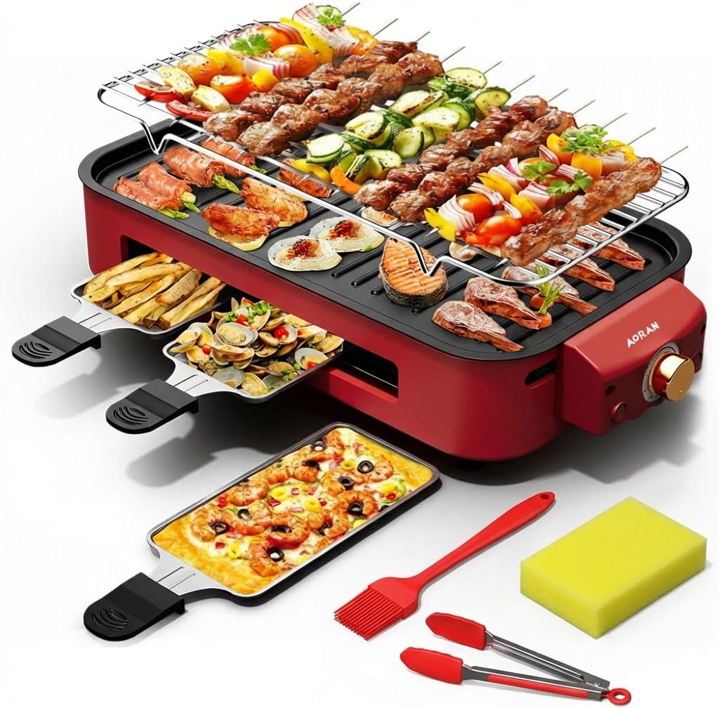 Large Non-Stick BBQ Griddle & Adjustable Temperature | Perfect for Family Dinners, Parties and Holidays