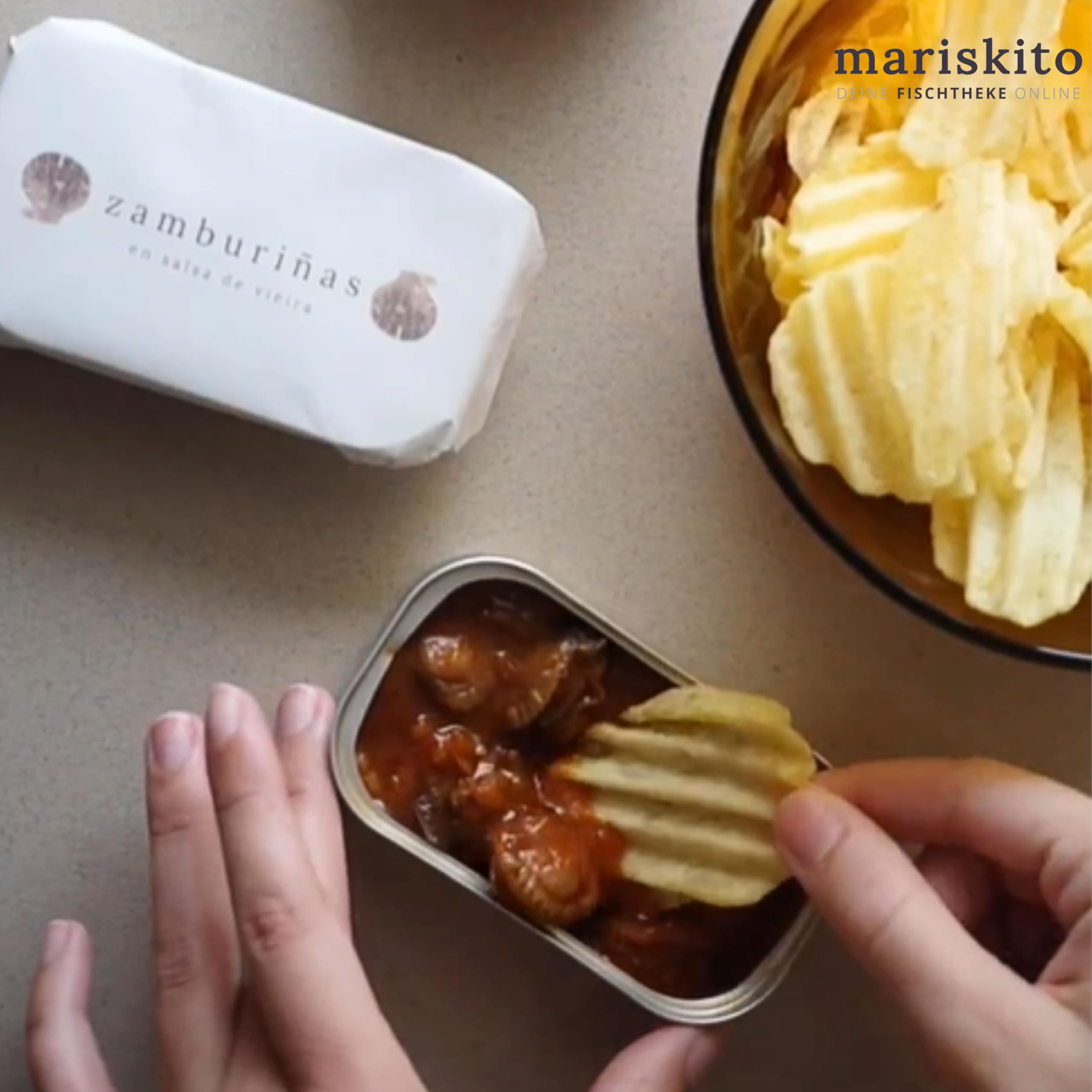 MARISKITO | Paket La Mar de Marinero - 6 Gourmetkonserven - Dosen mit Galicischen Konserven - Geschenkkorb - Delikatessen-Produktset
